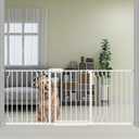 Extra Wide Baby Gates for Doorways 62.20"-71.65" Extra Wide Baby Gate Dog gate Pressure Mounted No Drilling with Walk-Through, Auto-Close & Dual-Direction Swing for Large Wide Opening White