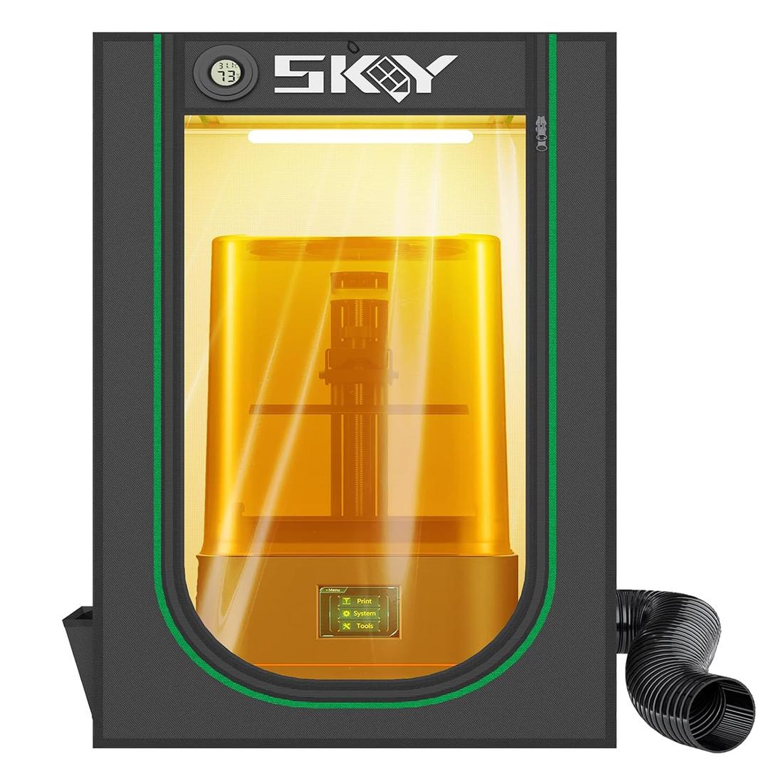 Resin 3D Printer Enclosure with Ventilation, 3D Printer Enclosure Tent Cover Eliminate Odors Dustproof Isolate Noise Compatible with Creality Anycubic Elegoo Series LCD Resin UV 3D Printer-Black