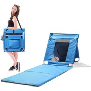 Beach Chairs,Beach Mat Lounge Chair for Adults,Portable Lightweight Lounge Mat with Back,Adjustable Lawn Chair for Sunbathing,Patio Chaise Lounge Lightweight Backpack Camping Chairs (Blue)