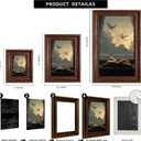 Framed Book Canvas Wall Art Vintage Dark Academia Open Book Print Gothic Aesthetic Library Wall Decor for Bedroom Study Living Room 9x11in Ready to Hang