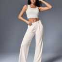 Ewedoos Wide Leg Pants Woman Stretchy Work Dress Pants Women Trendy 2026 Business Casual Outfits Comfort Fit Slacks Trousers, X-Large, Off-white