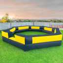WARSUN 15FT Gaga Ball Pit Inflatable with Powerful Blower, Portable Gagaball Court for Indoor Outdoor School Family Activities Inflatable Sport Games (Black&yellow)