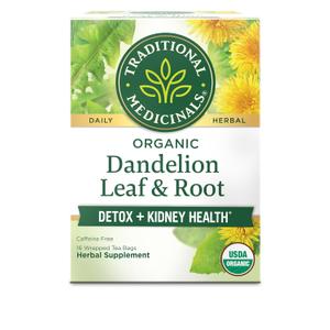 Traditional Medicinals Organic, Dandelion Leaf & Root - Dandelion Root Tea, Supports Normal Detox + Digestion - Kosher, Non-GMO, Caffeine-Free, Compostable - 16 Tea Bags (EXP 03/20/29)