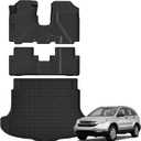 Auxko All Weather Floor Mats Cargo Mat for Honda CRV 2007 2008 2009 2010 2011 All Season TPE Accessories Guard Odorless Anti-Slip Floor Liners Trunk Mat