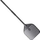 NUTUNI 12" x 14" Pizza Peel Long Handle, Perforated Pizza Spatula 43.8 Inch Overall, Professional Aluminum Turning Peel for Baking Commercial Ovens