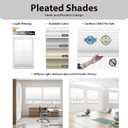 DEZ FURNISHINGS Cordless 1" Light Filtering Pleated Shade, Fabric, 22.5" W x 48" H, Ecru