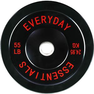 Fitvids 2-Inch Olympic Bumper Plates, Perfect Weight Plate for Weightlifting and Strength Training, Single 55lb Weight