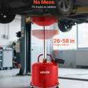 VEVOR 8 Gallon Waste Oil Drain Tank, Industrial Fluid Drain Tank with Adjustable Funnel Height, Portable Oil Drainer with Wheels & Toolbox, Fluid Fuel Transfer Drainage for Auto Repair Shops, Red