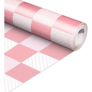 Inkspire Pink Checked Bulletin Board Paper Roll,14.8FTx47IN Large Reusable Waterproof Erasable Classroom Wall Background Backdrop Paper,Fade-Resistant Fabric Wrapping School Decors Teacher Supplies