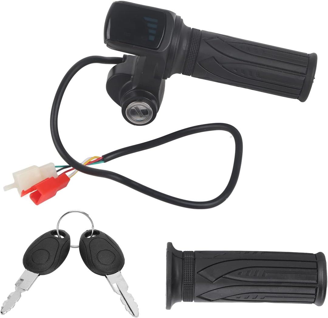 60V Electric Throttle Grip, Electric Scooter Twist Throttle with LED Display for Electric Bicycle ElectricTricycle, Scooter Electric Bicycle Modification Accessories