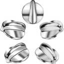 WB03K10303 Upgraded Surface Burner Control Knob for GE Stove Knobs, Stainless Steel, Heavy Duty Metal, Replaces Part # WB03K10208, AP4980246, 1810427, AH3486484, EA3486484 (5 Pack)