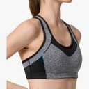 Yvette Sports Bras for Women High Impact Support Racerback Sports Bra Plus Size No Underwire for Running Workout 2XL, Yvette Grey