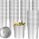 100 Pcs Aluminum Cups Bulk-16 oz Metal Party Cups, Reusable & Disposable Drinking Cups for Cold Drinks, Beer, Coffee, Ideal for Outdoor Events, Family Gatherings, Festivals & Parties (Silver, 16 OZ)