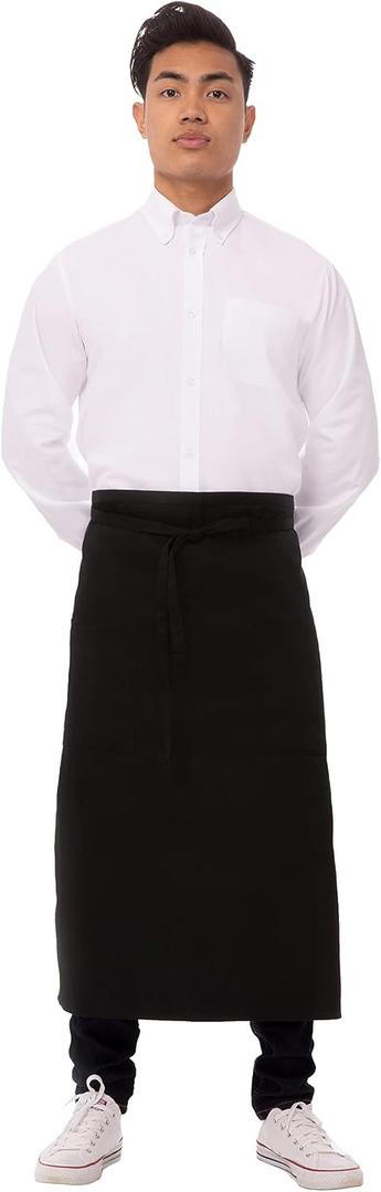 Chef Works Unisex Two Pocket Bistro Apron (Black)