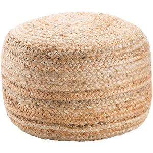 Jaipur Living Pouf Handmade, Jute Coastal Beige, 18x18x12
