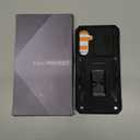 DEERLAMN Case for Samsung Galaxy S23 FE 6.4-Inch with Slide Camera Cover+Screen Protector(1 Pack),Rotated Ring Kickstand Military Grade Shockproof Protective Cover-Deep Purple