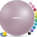 APEXUP Yoga Ball Exercise Ball Anti Slip Heavy Duty for Fitness, Balance & Core Workout (S (15"~18") 45cm, Mauve)