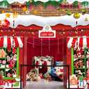 3 Pcs 157" Large Christmas Classroom Door Decorations Christmas Candy Shop Party Porch Banner Front Door Cover Xmas Background for Office Decorations Photo Background