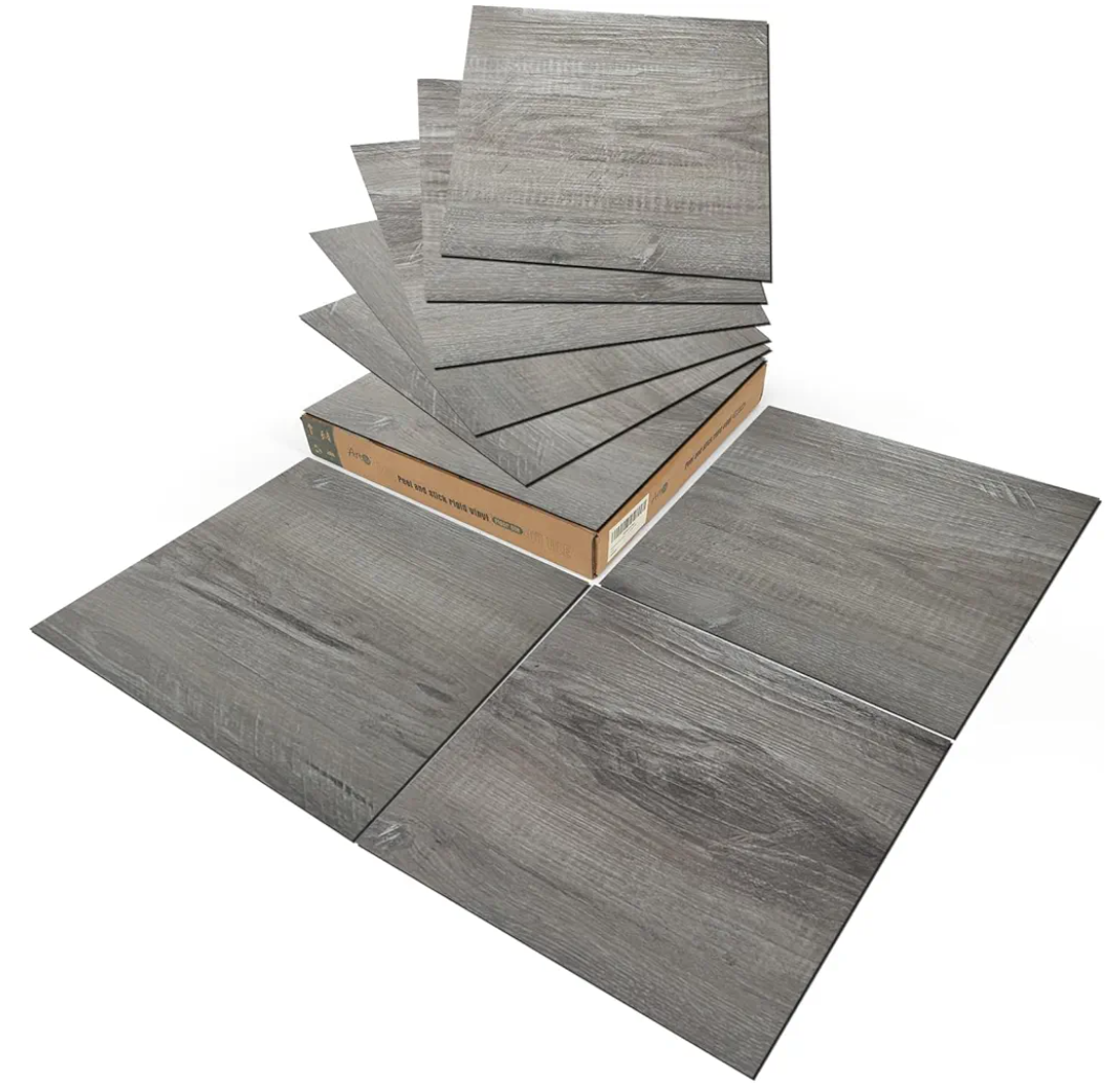 Art3d Peel and Stick Vinyl Floor Tiles 30-Pack 12 x 12 inch, Self Adhesive Waterproof Flooring Wood Planks for Kitchen, Dining Room, Bedrooms, Cover 30 Sq. Ft, Taupe Ash
