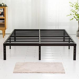 Wulanos Queen Size Bed Frame, 3500lbs Heavy Duty Metal Platform with Steel Slats Support, Sturdy and Noise-Free, 14 Inches High Bedframes with Ample Storage, No Box Spring Needed