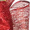 2 x BinaryABC Valentine's Day Bows Decoration Ornaments,Christmas Tree Topper Bow(Red)