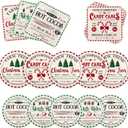 Gupesxu 60Pcs Vintage Christmas Party Decorations,Christmas Party Plates and Napkins Retro Xmas Text Hot Cocoa Xmas Tree Tableware for Winter Holiday Party Serve 20