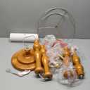 65.5" Natural Real Wood Floor Lamp with S Cluster Pull Chains Dual Switch,Wood Base Tall Lamp,Farmhouse Standing Lamp for Living Room,with Linen Shade,Floor Lamp for Living Room,Bedroom(Bulb Included) (Brown)