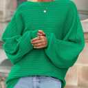 PRETTYGARDEN Fall Sweaters for Women 2025 Oversized Boat Neck Pullover Long Sleeve Knit Tops Cozy Winter Fashion Clothing (Green, L)
