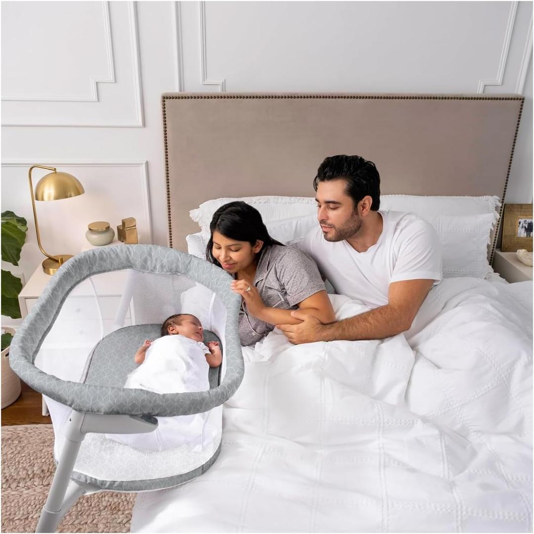 HALO Baby Flex BassiNest, Adjustable Travel Bassinet, Easy Folding, Lightweight with Mattress and Carrying Bag, Morning Mist