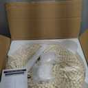 3-Light 12.6" Boho Wood Beaded Flush Mount Ceiling Light for Bedroom,2-Mode Adjustable Beaded Chandelier,Boho Chandelier Coastal Semi Flush Mount Ceiling Light for Entryway Hallway kitchen