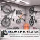 Goovilla Swivel Bike Wall Mount 2 Pack, Space Saving Bike Hangers for Garage with Screw and Easy Installation, Metal Vertical Bike Rack Wall Mount Holds up to 66.2lbs with No-scratch Protection, Black