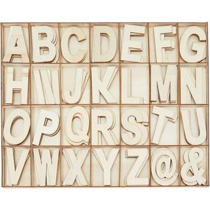 Bright Creations Unfinished Wooden Letters, Symbols, Storage Tray, 3 Inch Alphabet (112 Pieces) - Wood Letters