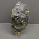 15.7 Inch Small Lighted Christmas Tree, Artificial Christmas Tree with LED Lights, Battery Operated Tabletop Christmas Tree for Christmas Decorations, Winter Table Centerpieces Decoration(Gold)