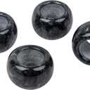 Marble Napkin Rings,Napkin Holder for Table Decorations,This Delicate Stone Napkin Ring is More Suitable for Small Parties,Family Dinners,4 Sets (Black)