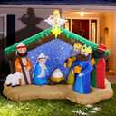 8.5 FT Christmas Inflatables Nativity Scene Outdoor Decorations, Christmas Blow Up Yard Decorations Nativity Sets for Garden Lawn Xmas Decor