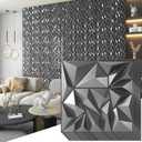 Art3d 33Pack 3D Wall Panels  Diamond Textured Feature Paneling for Gaming, Living Room, TV Wall  12 x 12 inch Silver
