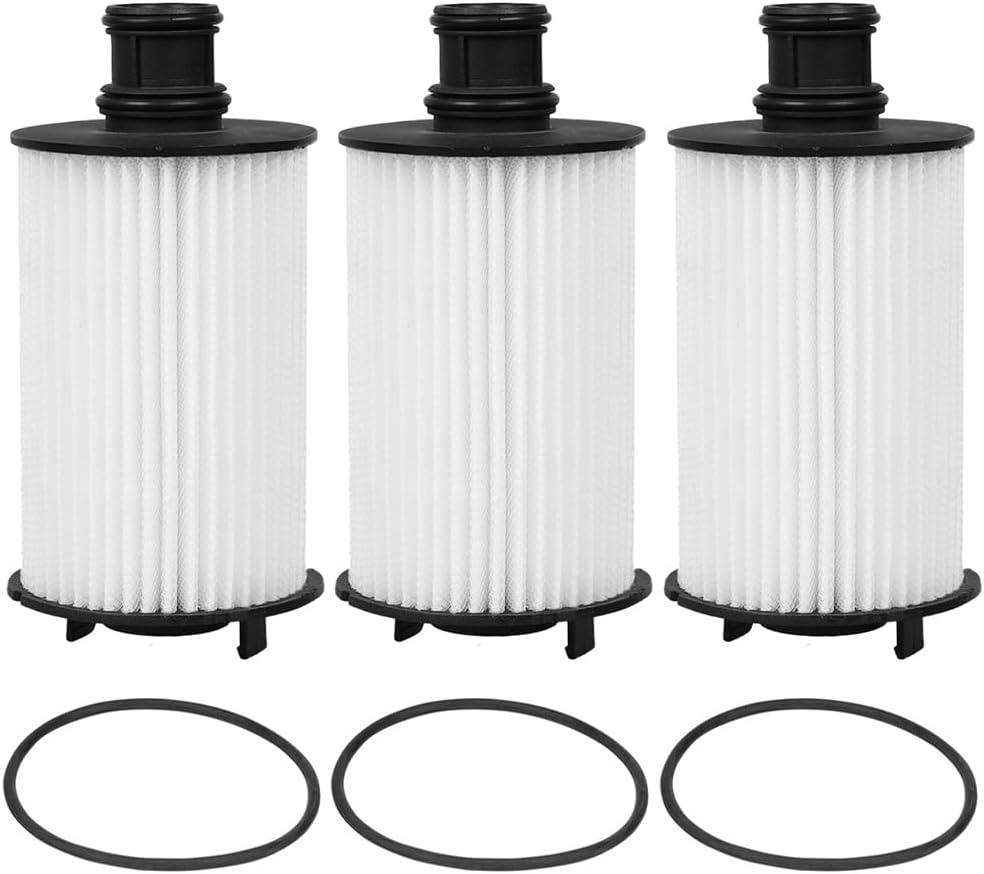 3 pcs EO-37980 Oil Filter Compatible with LR4, Discovery 5, Range Rover Sport and Velar, Jaguar F-Pace F-Type XE XF XFR XFR-S XJ XJR XK XKR XKR-S Replaces LR011279, PF659, 57279, L36290