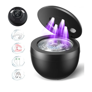 Dental Ultrasonic Retainer Cleaner Machine - 45kHz Dental Cleaning Pod with 4 Modes, Digital Timer & 200ML Capacity for Denture, Mouth Guard, Aligner, Night Guard, Braces, Toothbrush Head & Jewelry