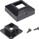 2" Square Premium Base Flange and Covers Set for Home Improvement and Tools, Aluminum,Black