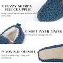 Women's Soft Curly Full Slippers - Memory Foam House Shoes Cozy Loafer with Polar Fleece Lining Indoor Lightweight House Slip-on (Blue, L)