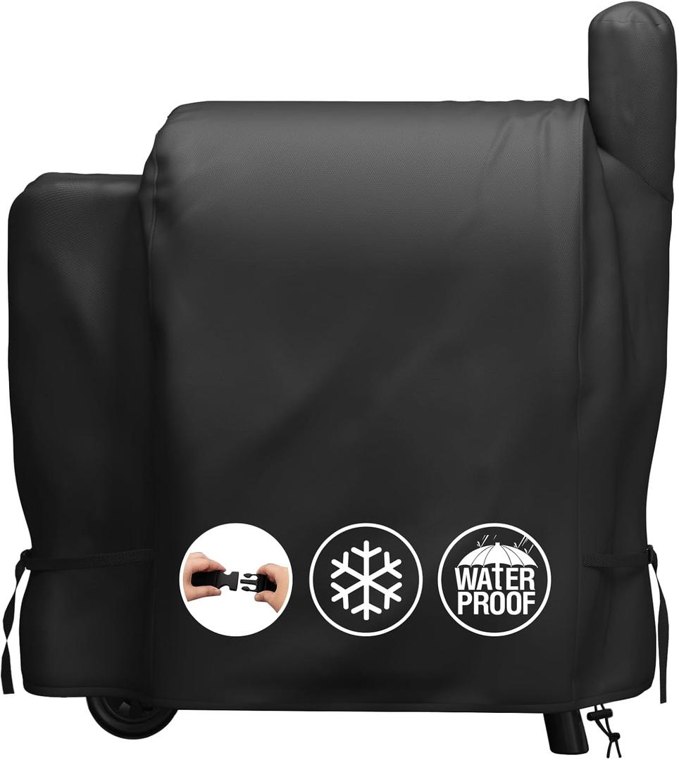MR. COVER Grill Cover for Traeger Pro 22 & 575 Series, Waterproof Wood Pellet Smoker Cover for Traeger 22 / Pro 575, Z Grills 550B, Heavy Duty Premium Pellet BBQ Cover for Outdoor with Straps, Black