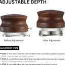 53mm Coffee Distributor, Espresso Distribution Tool, Adjustable Depth Espresso Tamper Leveler with Walnut Wood Handle Fits for 54mm Breville Barista Portafilter