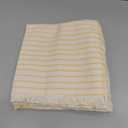 Throw Pillow Covers 18x18 Set of 2 Striped Fringe Pillow Cover Farmhouse Cushion Covers with Tassel Neutral Boho Pillows Decorative Square Pillowcase for Couch Sofa Bed, Yellow