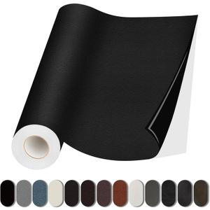 Leather Repair Patch, 17X79 Inch Self Adhesive Leather Repair, Large Vinyl Patch Tape for Couches, Furniture, Car Seats, Cabinets, Wall, Handbags Black, 17X79 Inch