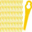 Honoson 100 Pieces Plastic Trimmer Blades Replacement Mowing Grass Wacker Nylon Blades Compatible with Polycut 2-2 3-2 FSA 45 57 FSE 52 (Yellow)