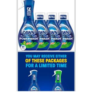 Dawn Powerwash Gain Original Dish Spray, Liquid Dish Soap, Dish Soap Refill, , 1 Starter Kit + 3 Refills, 64 Fl Oz Total (16 fl oz/bottle) 10K+ bought in past month