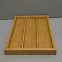 Purawood Kitchen Drawer Organizer - Expandable Utensil Drawer Organizer for Kitchen, Cutlery Tray & Silverware Organizer, 3-5 Slots - Bamboo Organizer for Utensils & Flatware (Natural)