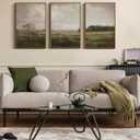 VIYYIEA Large Framed Canvas Wall Art, 3 Pcs Above Bed Wall Decor, Nature Farm Vintage Landscape Paintings Decor for Living Room, 16x24inch, 24L" x 16W" x 3
