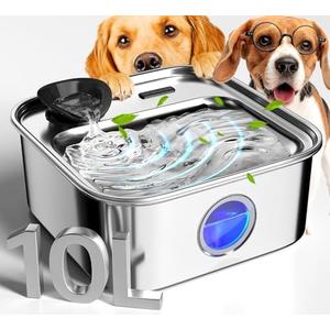 oneisall Dog Water Fountain for Large Dogs, 10L/2.6Gal Dog Fountain Water Bowl with Multi-Filtration & Deeper Drinking Aera, Large pet Water Fountain with Water Window & LED, Ultra-Quiet oneisall Dog Water Fountain for Large Dogs, 10L/2.6Gal Dog Fountain Water Bowl with Multi-Filtration & Deeper Drinking Aera, Large pet Water Fountain with Water Window & LED, Ultra-Quiet