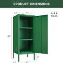 Metal Storage Cabinet 39.5” Decorative Storage Cabinet with Door & 2 Adjustable Shelves for Home Office Garage Kitchen (Green)